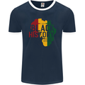African Black History Month Lives Matter Juneteenth Mens Ringer T-Shirt FotL Navy Blue/White