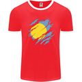 Torn Palau Flag Palauan Day Football Mens Ringer T-Shirt FotL Red/White