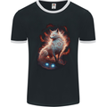 Fantasy Kitsune Magical Fox Mens Ringer T-Shirt FotL Black/White