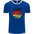 Torn Germany Flag German Day Football Mens Ringer T-Shirt FotL Royal Blue/White