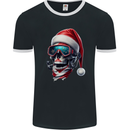 Christmas Scuba Diving Skull Xmas Hat Mens Ringer T-Shirt FotL Black/White