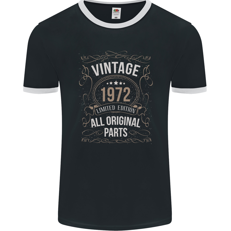 51st Birthday Limited Edition 1972 Mens Ringer T-Shirt FotL Black/White