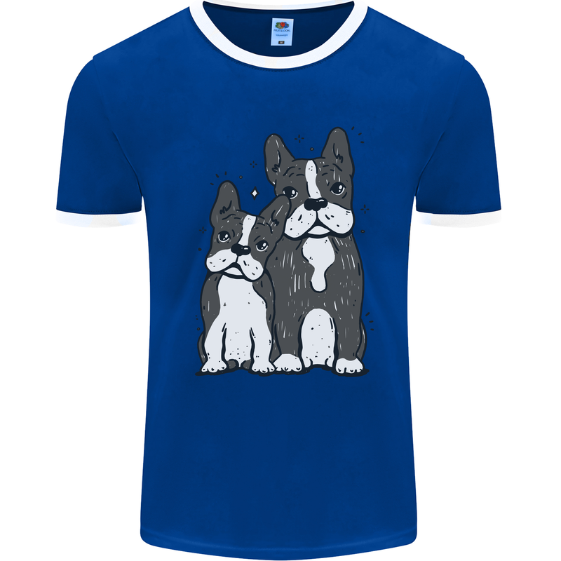 A Pair of Bulldogs Mens Ringer T-Shirt Royal Blue/White