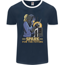 Future Spark Female Welder Welding Mens Ringer T-Shirt FotL Navy Blue/White