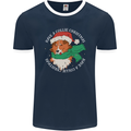 Rough Collie Dog Christmas Xmas Mens Ringer T-Shirt FotL Navy Blue/White