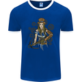 A Steampunk Woman With a Crossbow Mens Ringer T-Shirt FotL Royal Blue/White