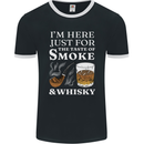 Funny Whisky and Pipe Tobacco Smoke Mens Ringer T-Shirt FotL Black/White