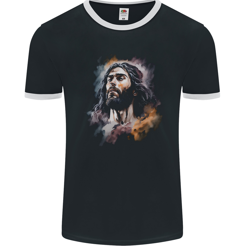 Jesus Christ Mens Ringer T-Shirt FotL Black/White