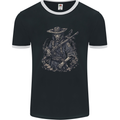Rebel Zombie Soldier Demon Army Malitia Mens Ringer T-Shirt FotL Black/White