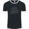 Distressed 49th Birthday Made In 1974 Mens Ringer T-Shirt FotL Black/White