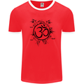 Yoga Symbol Sketch Meditation Mens Ringer T-Shirt Red/White