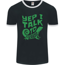 I Talk To Lizards Chameleons Bearded Dragons Mens Ringer T-Shirt FotL Black/White