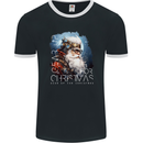 Gear Up Christmas Steampunk Santa Xmas Mens Ringer T-Shirt FotL Black/White