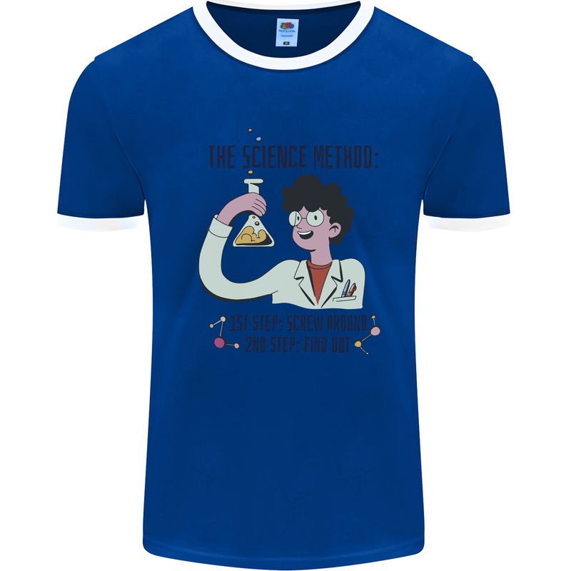 The Science Method Funny Chemistry Geek Mens Ringer T-Shirt Royal Blue/White