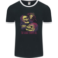 The Grave Awaits All Grim Reaper Skulls Mens Ringer T-Shirt FotL Black/White