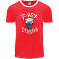 T-Rex Detector Funny Dinosaur Mens Ringer T-Shirt FotL Red/White