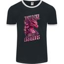 Just a Girl Who Loves Dragons Fantasy RPG Mens Ringer T-Shirt FotL Black/White