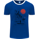 A Japanese Boat at Sunset Mens Ringer T-Shirt Royal Blue/White