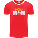 Soccer Mum Mom Mens Ringer T-Shirt FotL Red/White