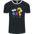 Stop Wait What Funny English Lit Punctuation Mens Ringer T-Shirt FotL Black/White