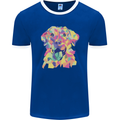 Abstract Labrador Dog Mens Ringer T-Shirt FotL Royal Blue/White