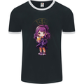 Anime Sagittarius Chibi Mens Ringer T-Shirt FotL Black/White