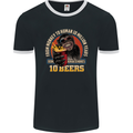 Human to Monkey in 10 Beers Funny Alcohol Mens Ringer T-Shirt FotL Black/White