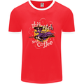 This Witch Needs Coffee Funny Halloween Mens Ringer T-Shirt FotL Red/White