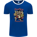 Pew Pew Bananafakas Bananas Monkey Crazy Mens Ringer T-Shirt FotL Royal Blue/White
