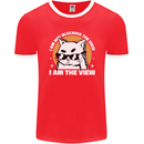 Funny Cat I am the View Mens Ringer T-Shirt FotL Red/White