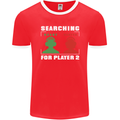 Player Two Wanted Funny Singles Day Gaming Mens Ringer T-Shirt FotL Red/White