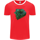 A Polygonal Chameleon Mens Ringer T-Shirt FotL Red/White