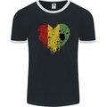 Love Guinea Flag Guinean Day Football Mens Ringer T-Shirt FotL Black/White