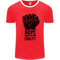 Hope for Equality Black Lives Matter LGBT Mens Ringer T-Shirt Red/White