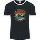 68th Birthday  Vintage Made In 1955 Mens Ringer T-Shirt FotL Black/White