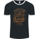 Birth of Legends 75th Birthday 1948 Mens Ringer T-Shirt FotL Black/White