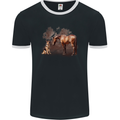 Dog and Horse German Shepherd Alsatian Mens Ringer T-Shirt FotL Black/White