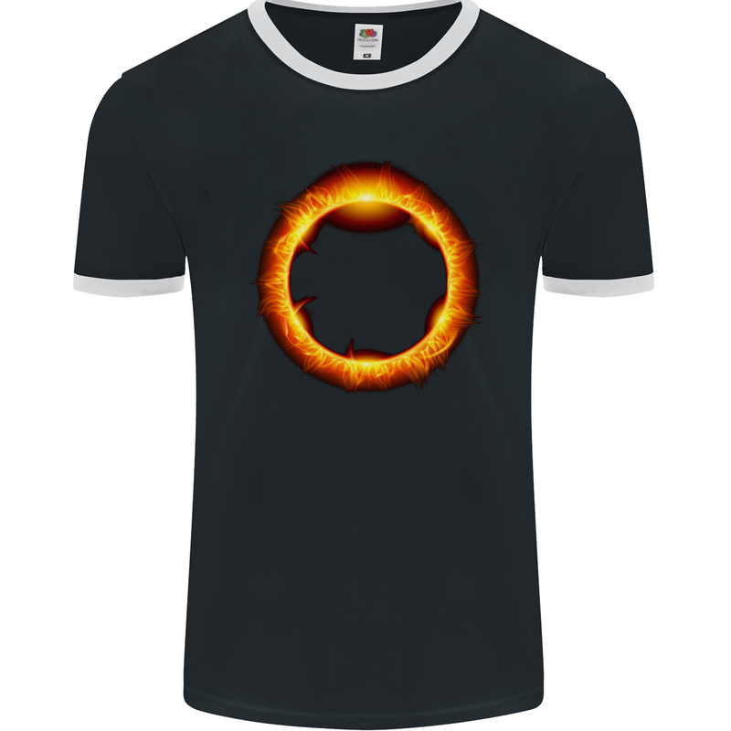 A Solar Eclipse Mens Ringer T-Shirt FotL Black/White