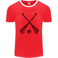 Hurling Bats and Ball Mens Ringer T-Shirt Red/White