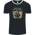 Death Together Butterfly Skull Mushrooms Mens Ringer T-Shirt FotL Black/White