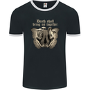 Death Together Butterfly Skull Mushrooms Mens Ringer T-Shirt FotL Black/White