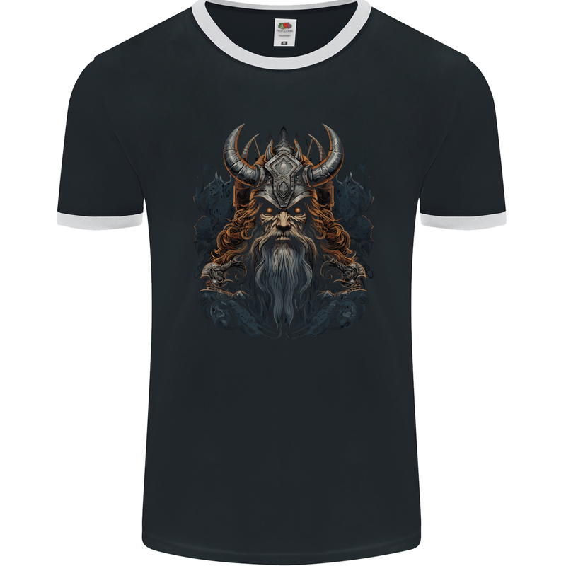 Lord of the Vikings Mens Ringer T-Shirt FotL Black/White