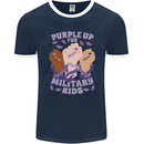 Purple Up for Military Kids Army Brats Mens Ringer T-Shirt FotL Navy Blue/White