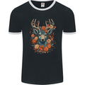 A Fantasy Deer With Flowers Mens Ringer T-Shirt FotL Black/White
