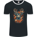A Fantasy Deer With Flowers Mens Ringer T-Shirt FotL Black/White