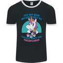 Shut the Fuckupcakes Offensive Funny Unicorn Mens Ringer T-Shirt FotL Black/White