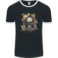 A Poker Skull Playing Cards Mens Ringer T-Shirt FotL Black/White