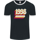 Retro 25th Birthday Original 1998 Mens Ringer T-Shirt FotL Black/White