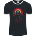 Demon Lion Zombie Mens Ringer T-Shirt FotL Black/White