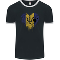 Love Barbados Flag Barbadians Day Football Mens Ringer T-Shirt FotL Black/White